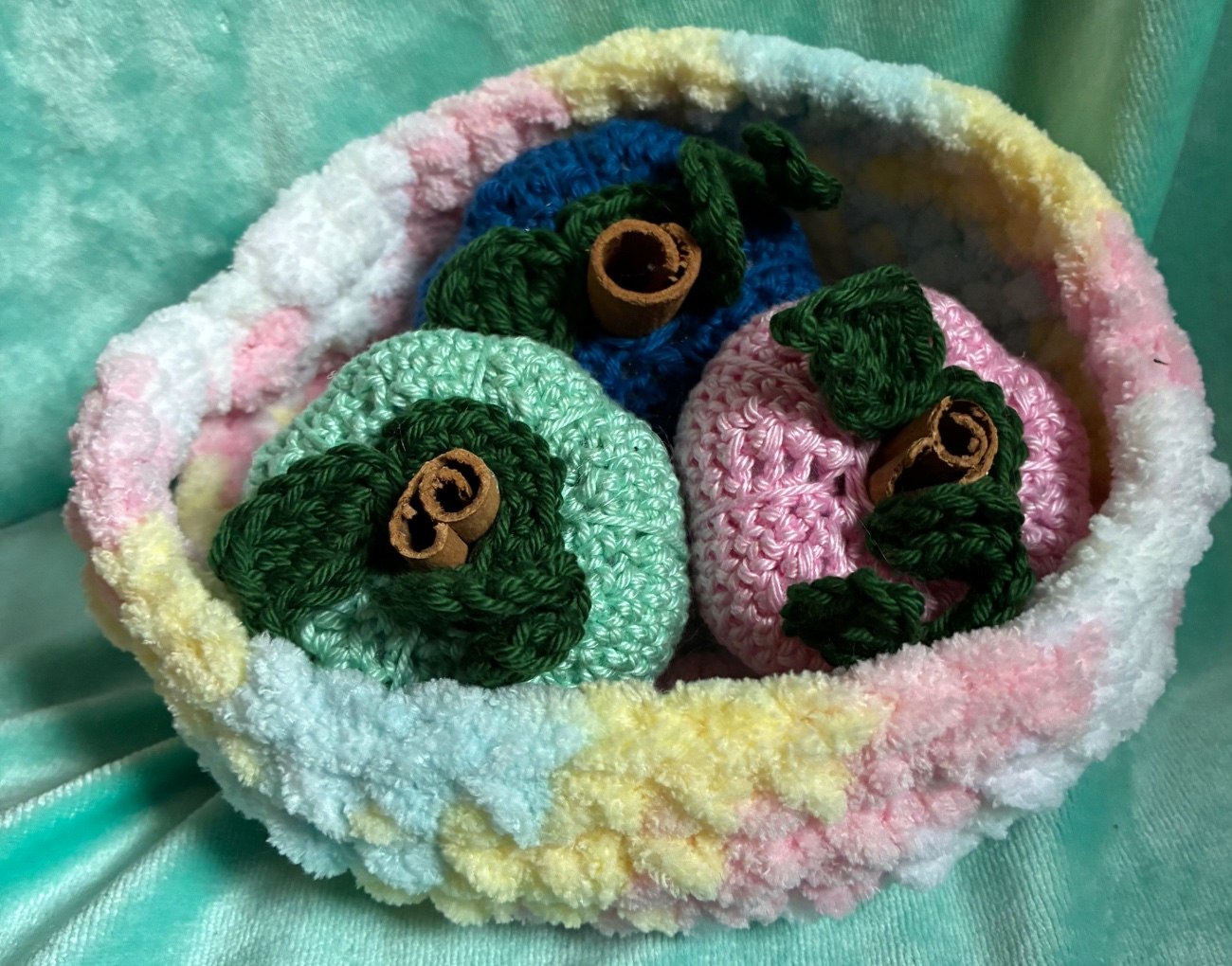 Basket of Painted Pumpkins