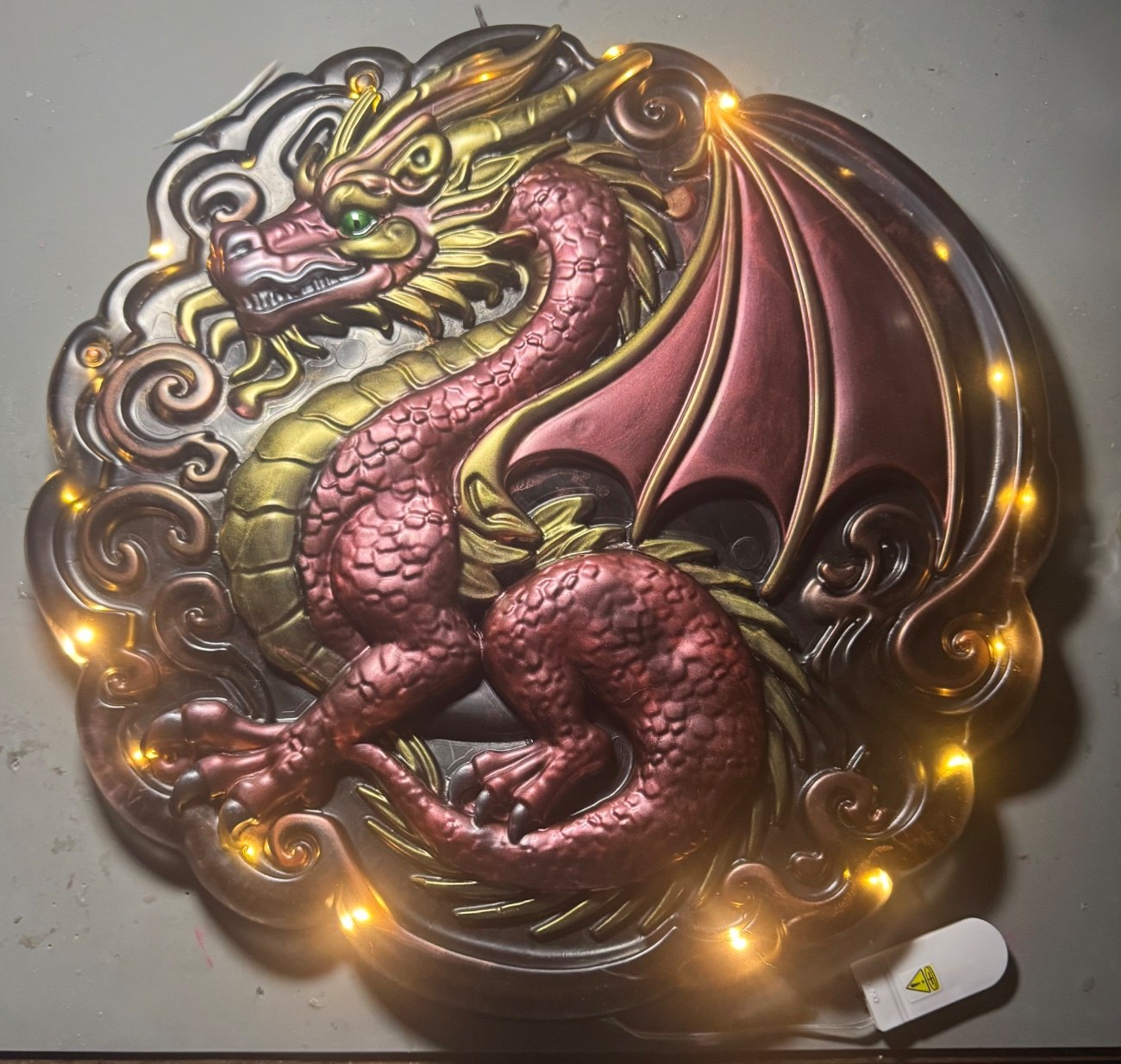 Lighted resin made dragon