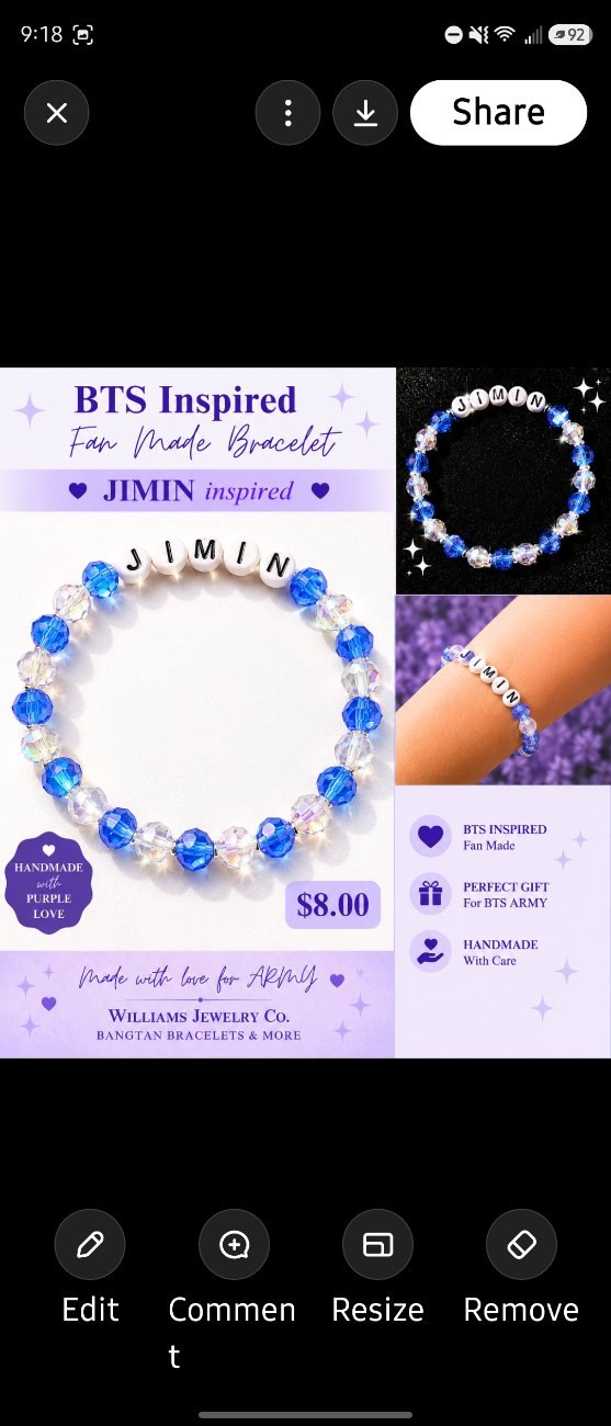 Jimin Inspired Blue Beaded Bracelet | Fan Made BTS Inspired Jewelry | Handmade ARMY Gift | Blue Crystal Style Stretch Bracelet