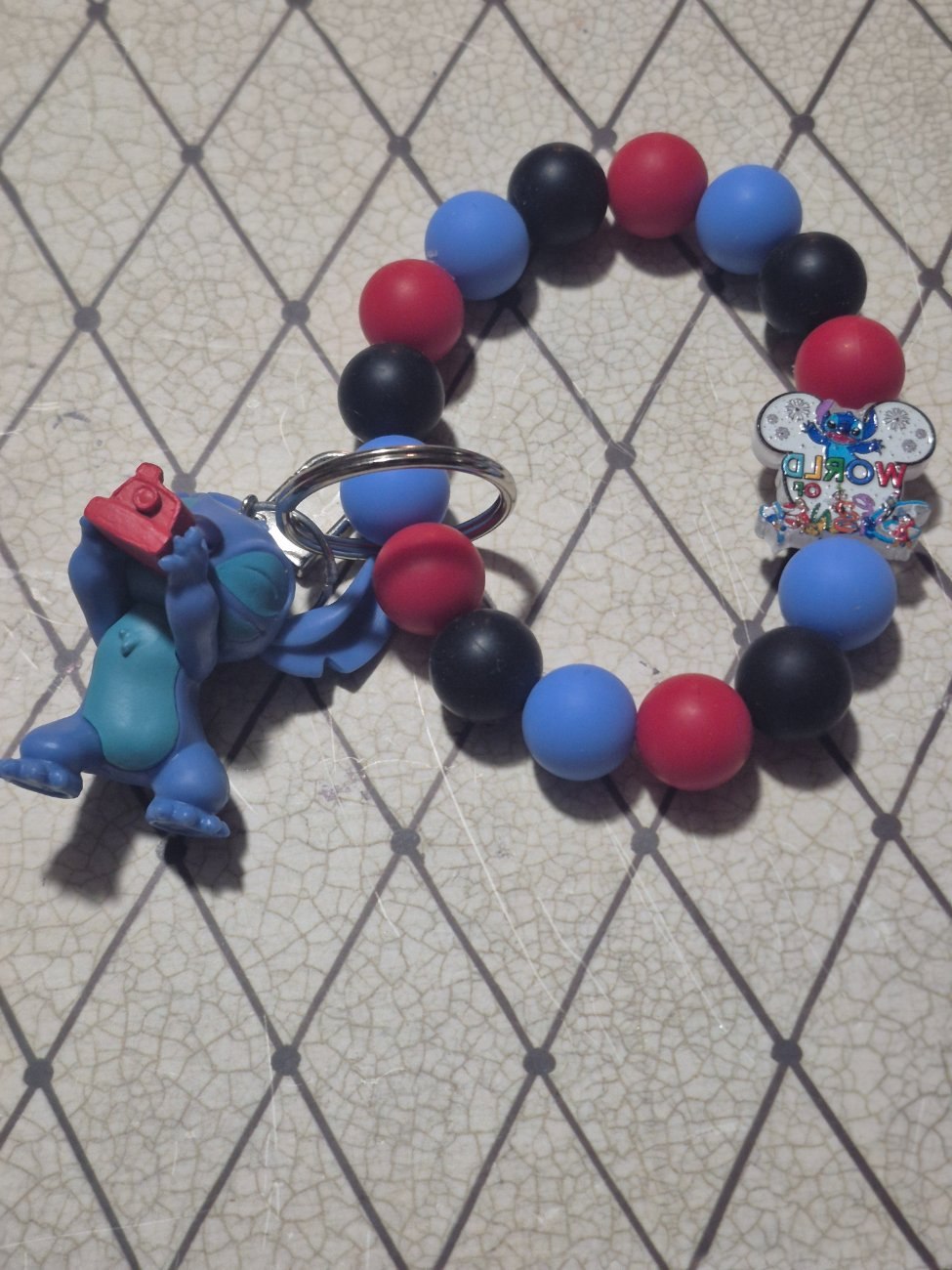 Stitch wristlet  keychain