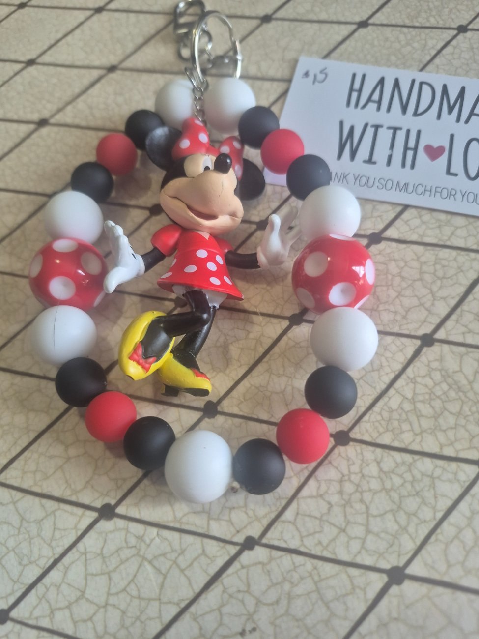 Minie Mouse wristlet  keychain