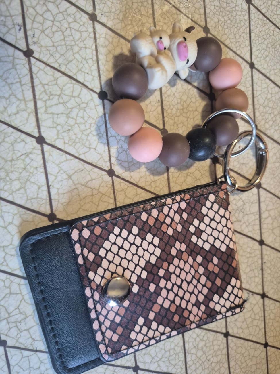 ID and cardholder  mini wristlet  keychain