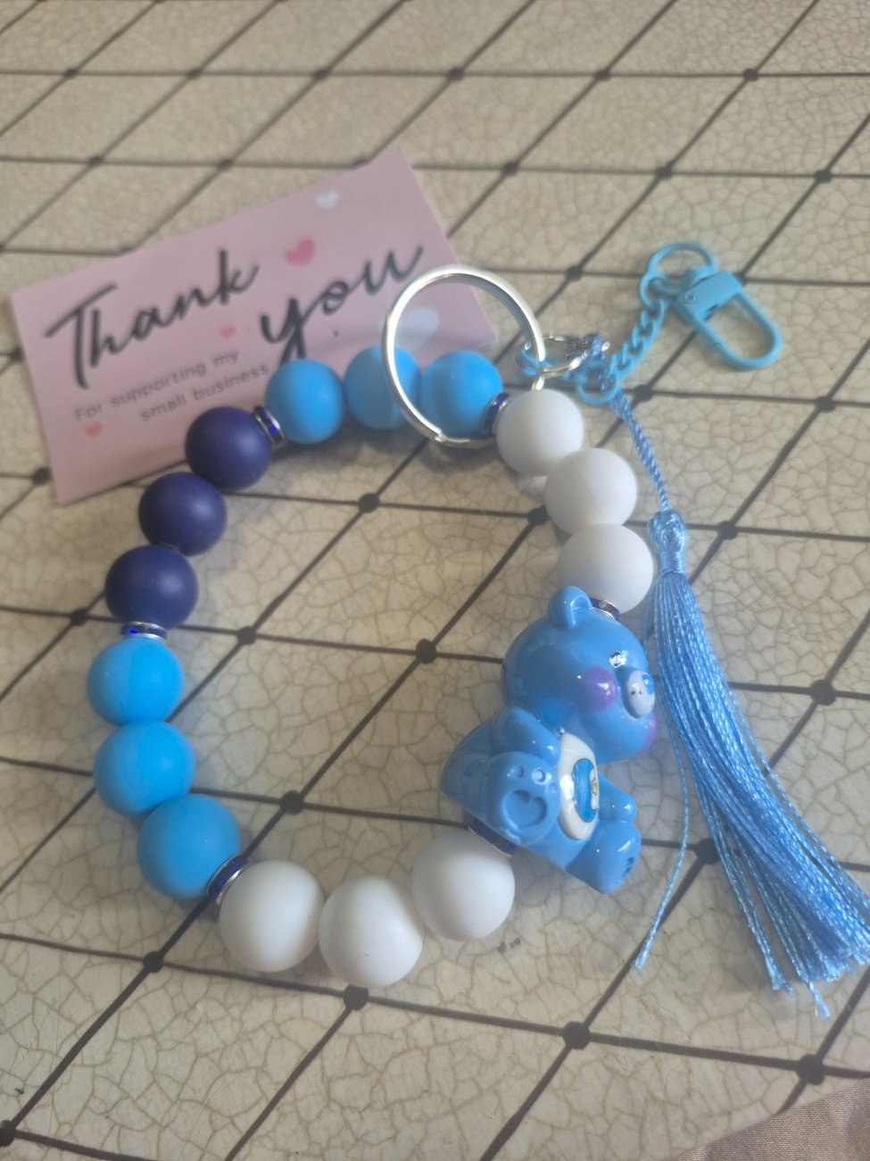 Carebear wristlet  keychain