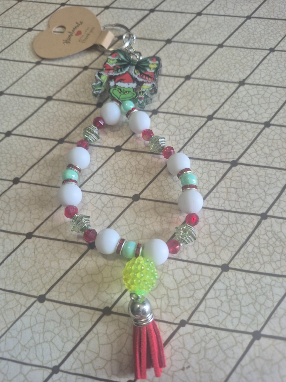 Handmade  Grinch  Keychain