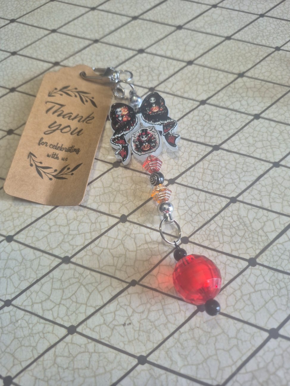 Handmade  Grinch  style  keychain