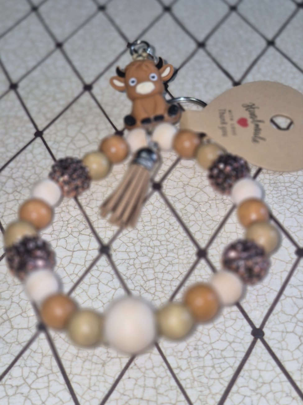 Handmade wooden keychain