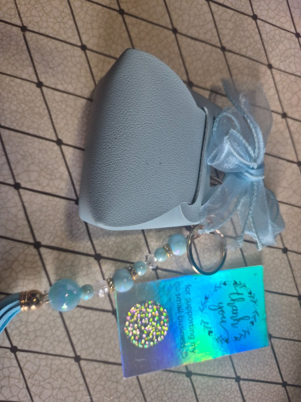 Mini bow clutch purse keychain