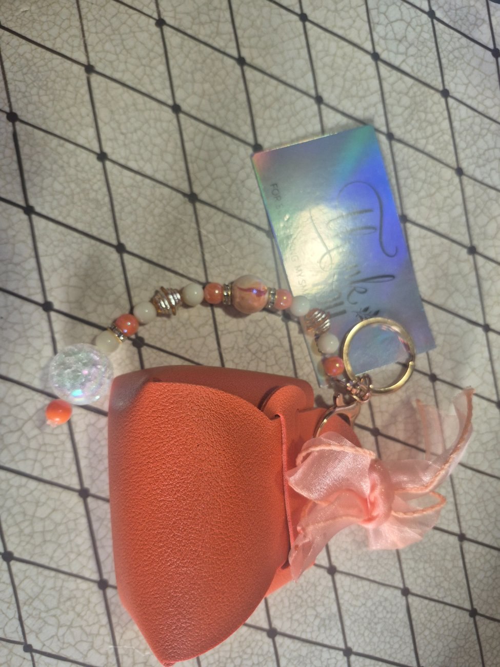Mini bow clutch purse keychain