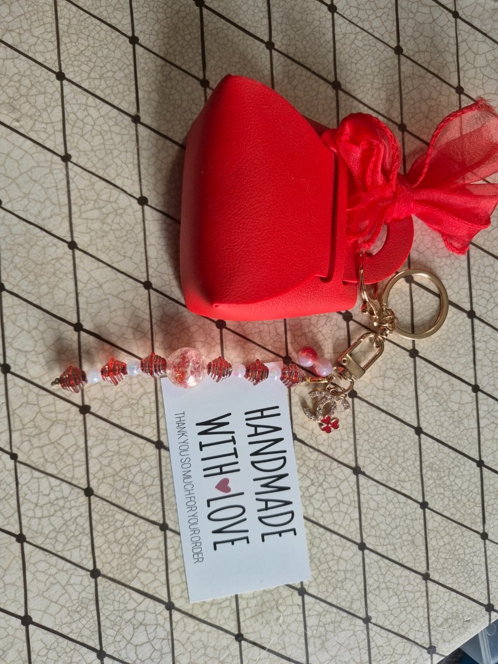 Mini bow purse keychain