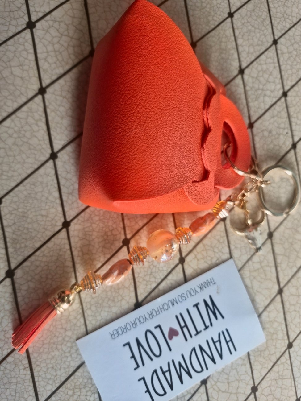 Mini  heart   purse keychain