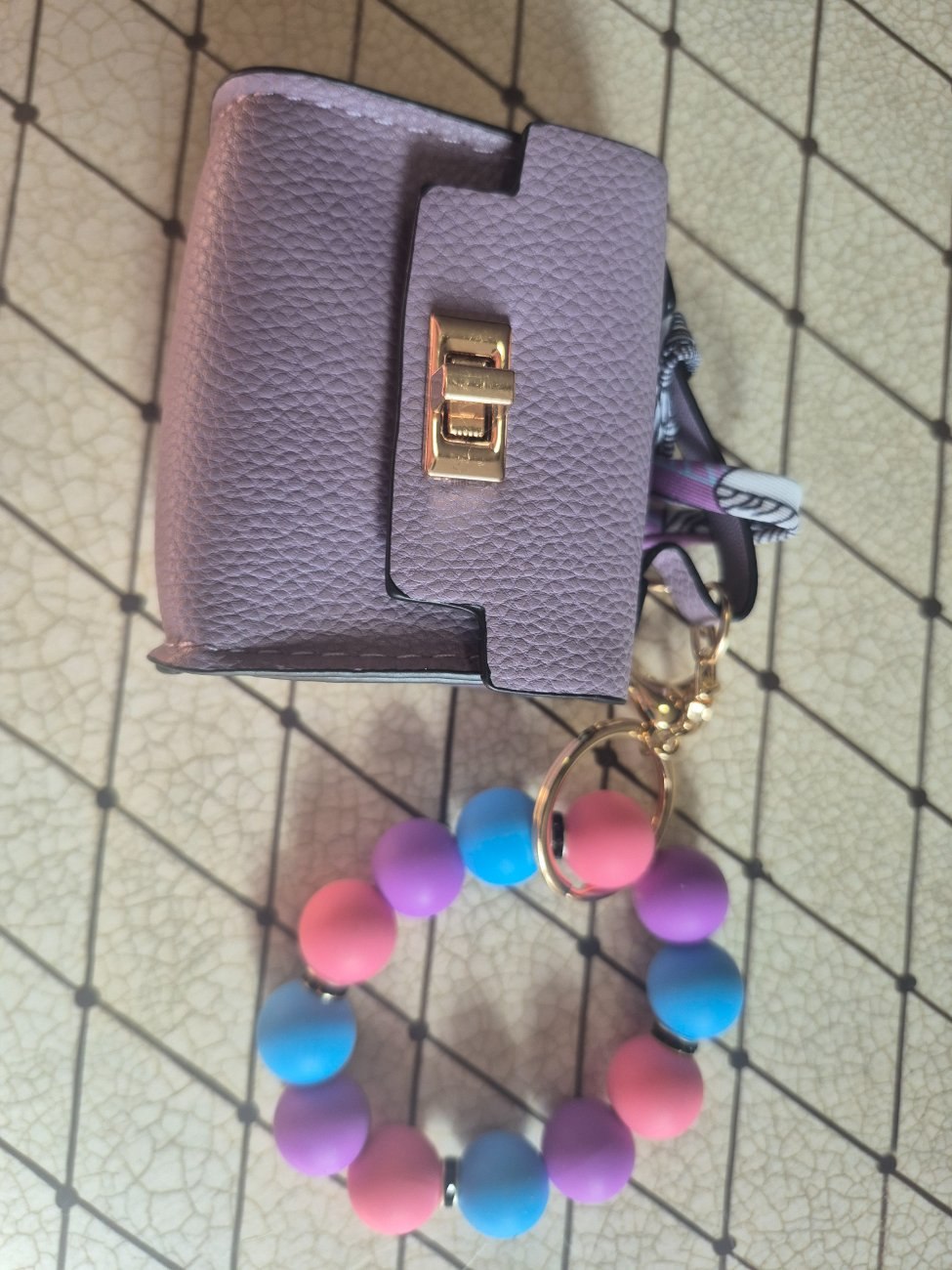 Mini leather  purse  keychain