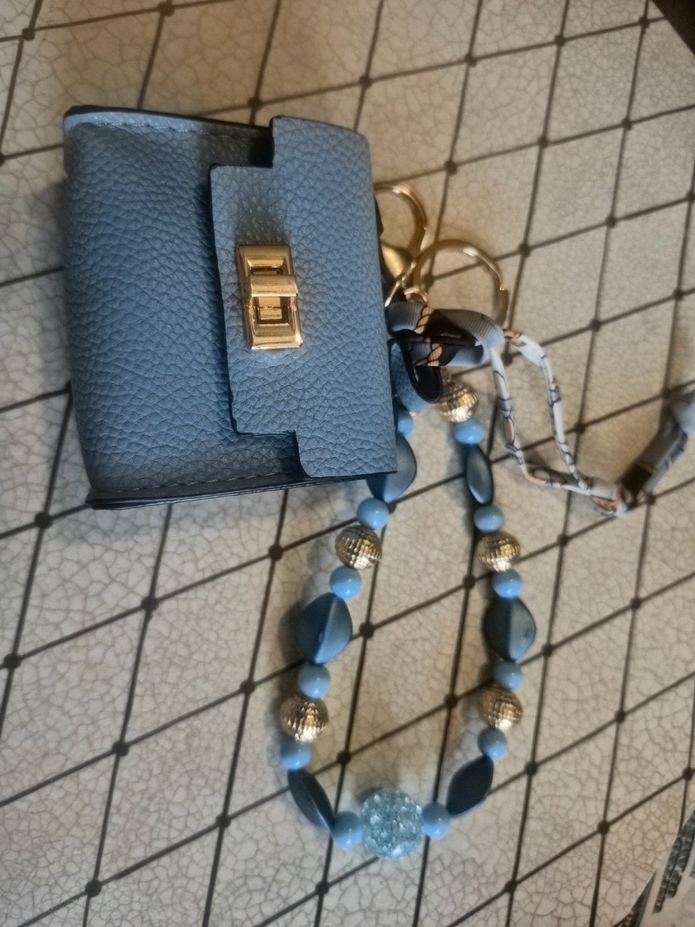 Mini leather  purse  keychain