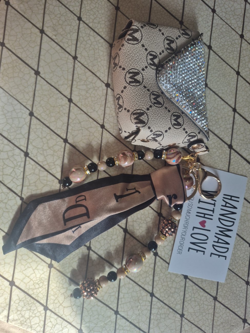 Mini leather  purse  keychain