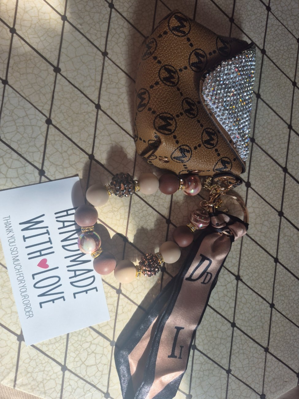 Mini leather  purse  keychain