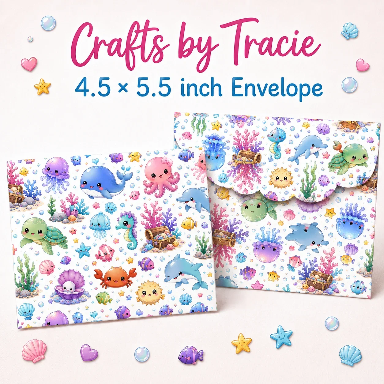 Handmade Printed Envelopes, Set of 12, Mix & Match Designs, Colorful Happy Mail and Snail Mail Stationery