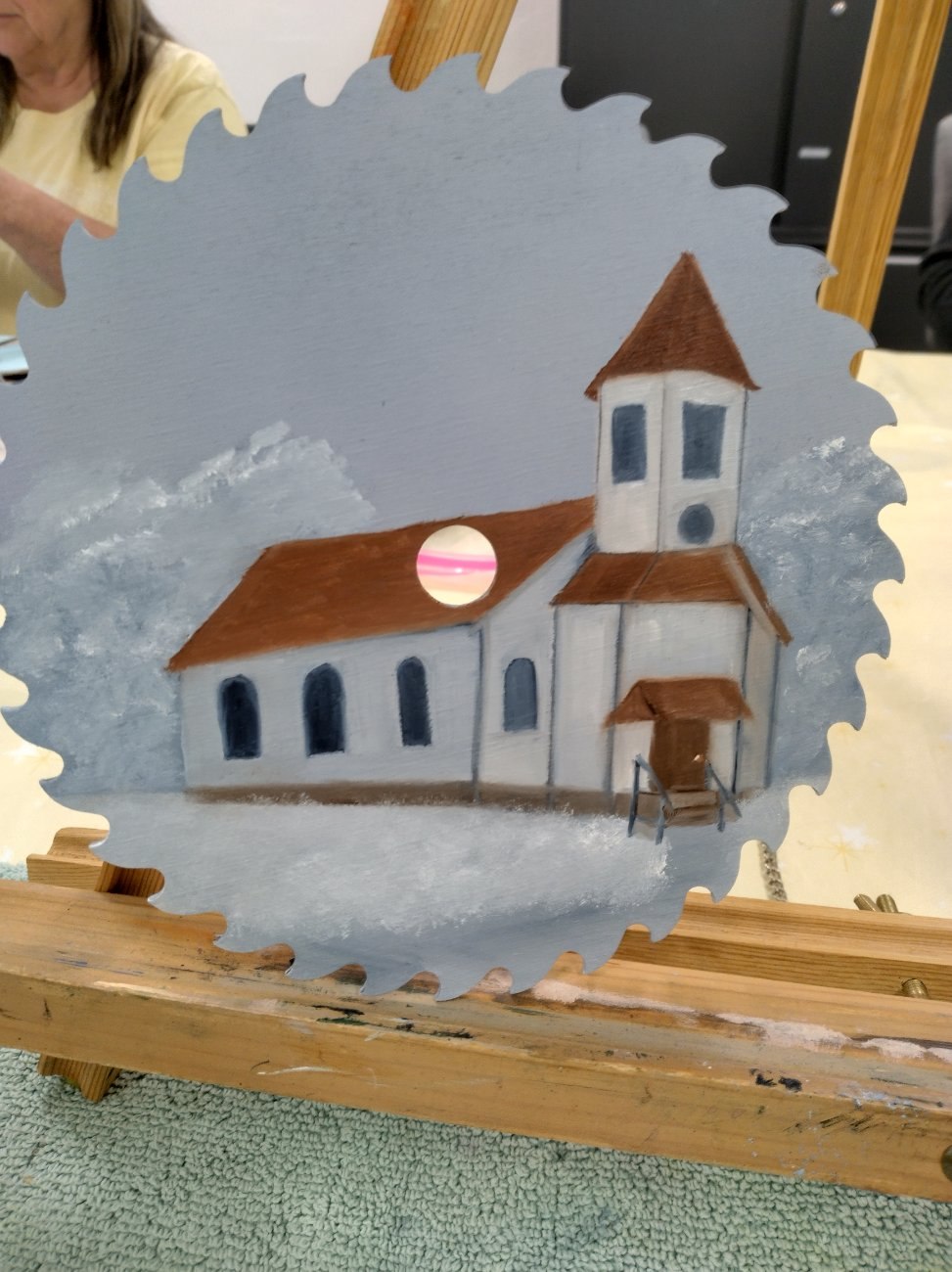 Little  white church painting