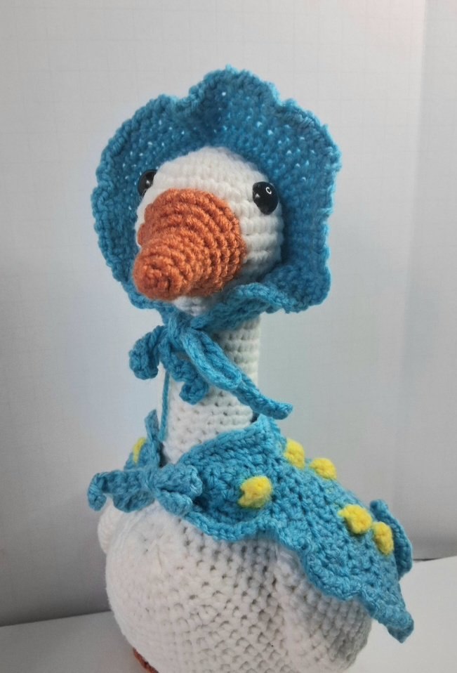 Mother Goose Handmade Crocheted Amigurumi Plush With Hat and Shawl