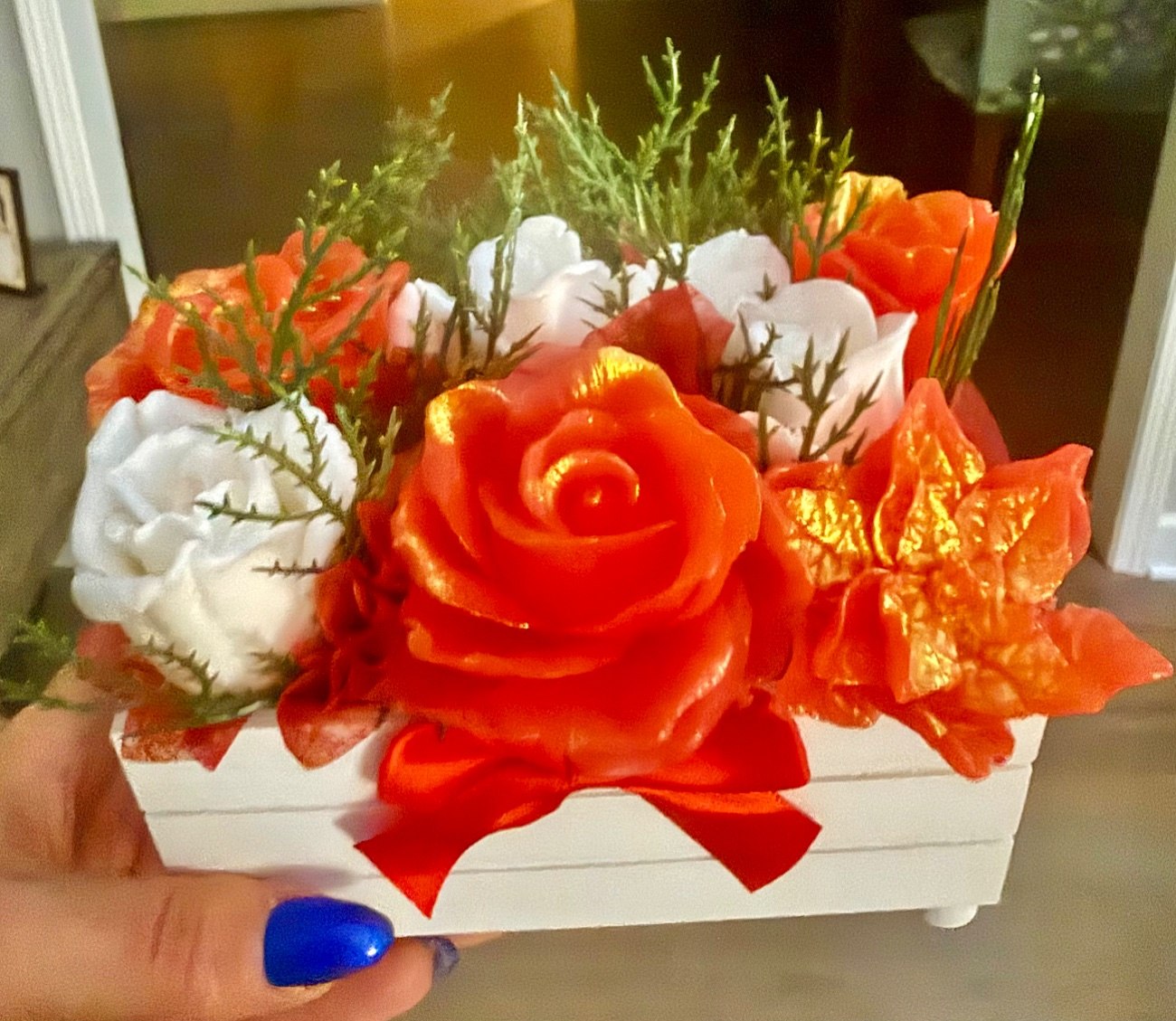 Small handmade soap, flowers arrangements