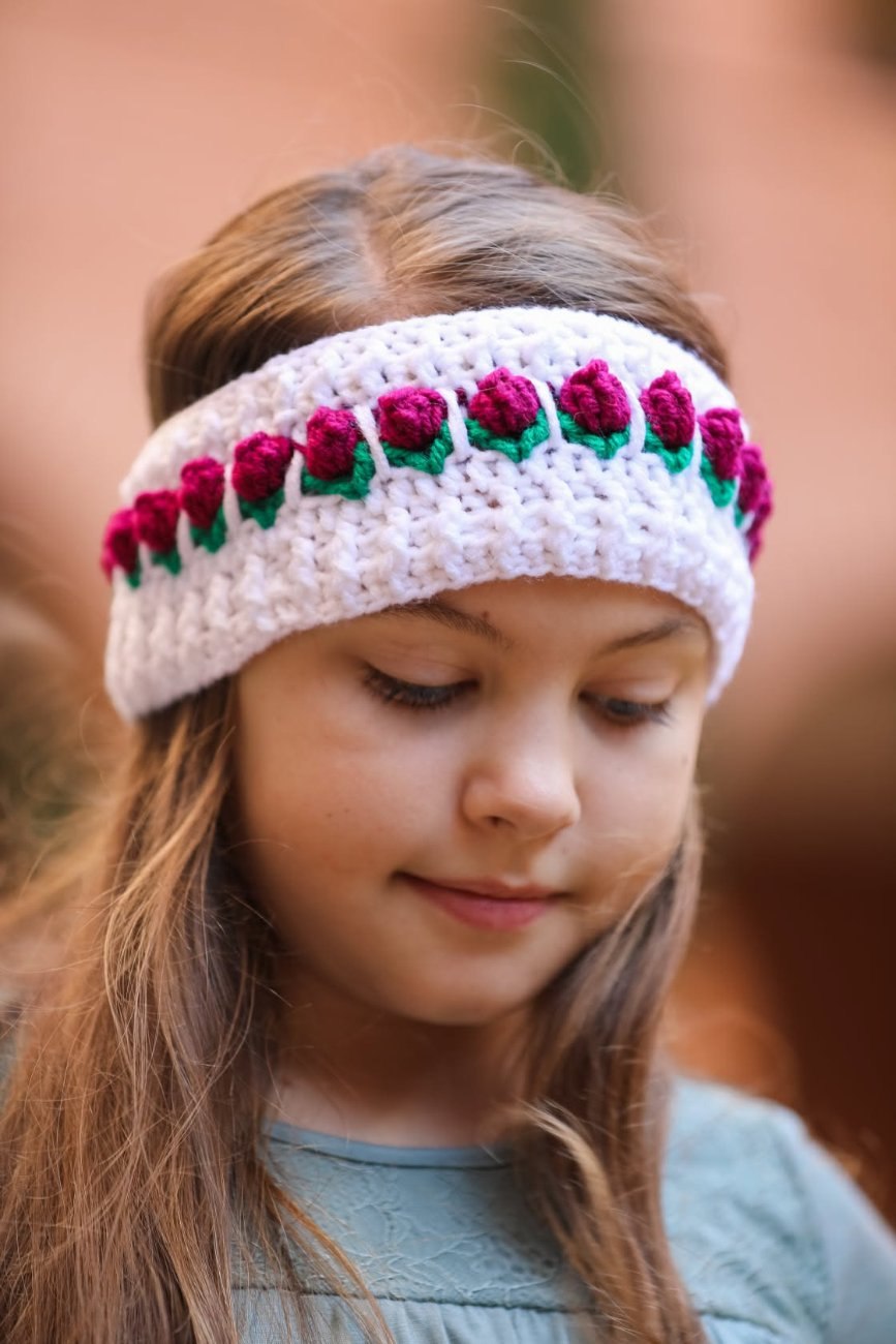 Roses in the Round Boot Cuffs and Ear Warmer